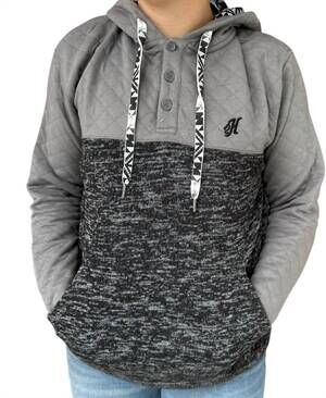 NEW HOOEY jimmy quilted hoodie in black/grey